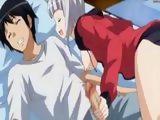 Anime teen gives hand in her sleep