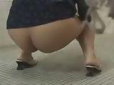 Japanese Woman Pissing On Toilet Floor