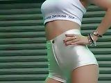 Sexy and SMALL Korean girl in short shorts dancing MUST SEE