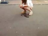 korean girl pee in the street